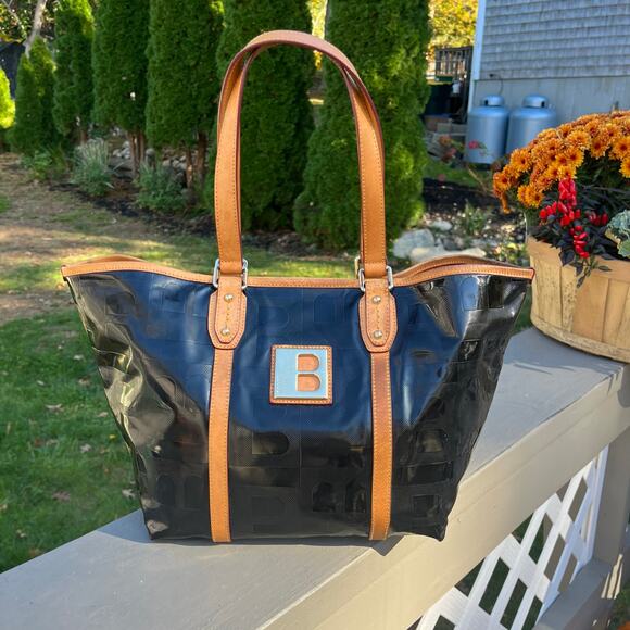 Bally Handbags - BALLY Patent Leather Shoulder Bag, Black & Brown